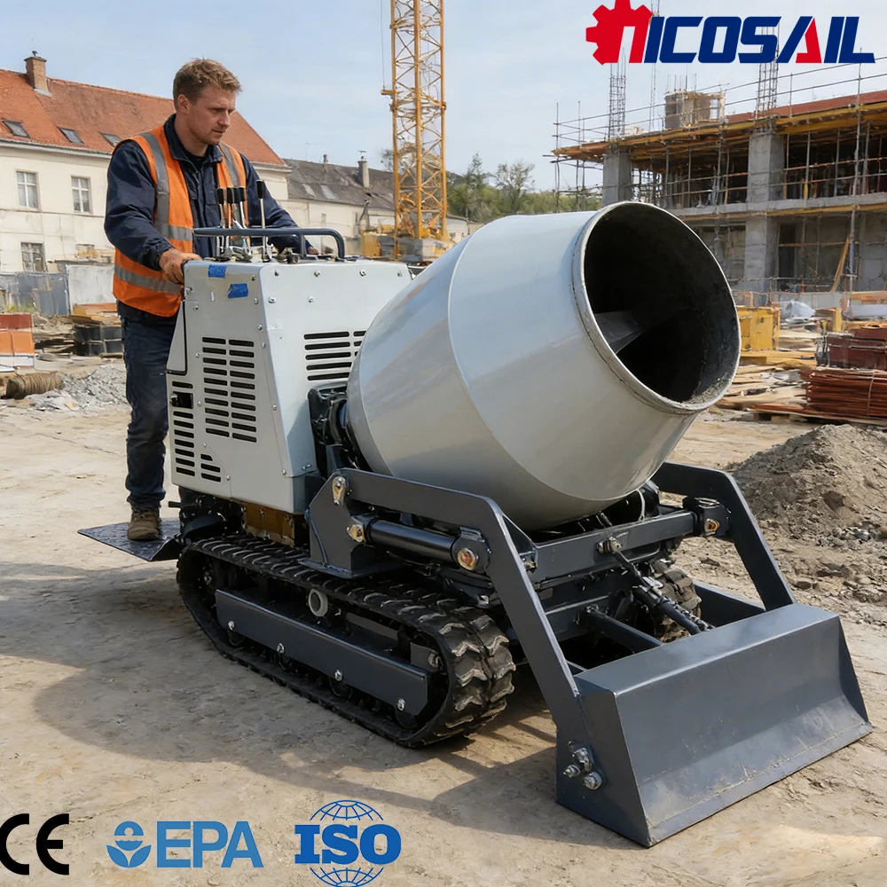 

750kg Mini Concrete Mixer Dumper Euro 5 CE Compact Mixing Tipper for Farm Construction and Garden Work