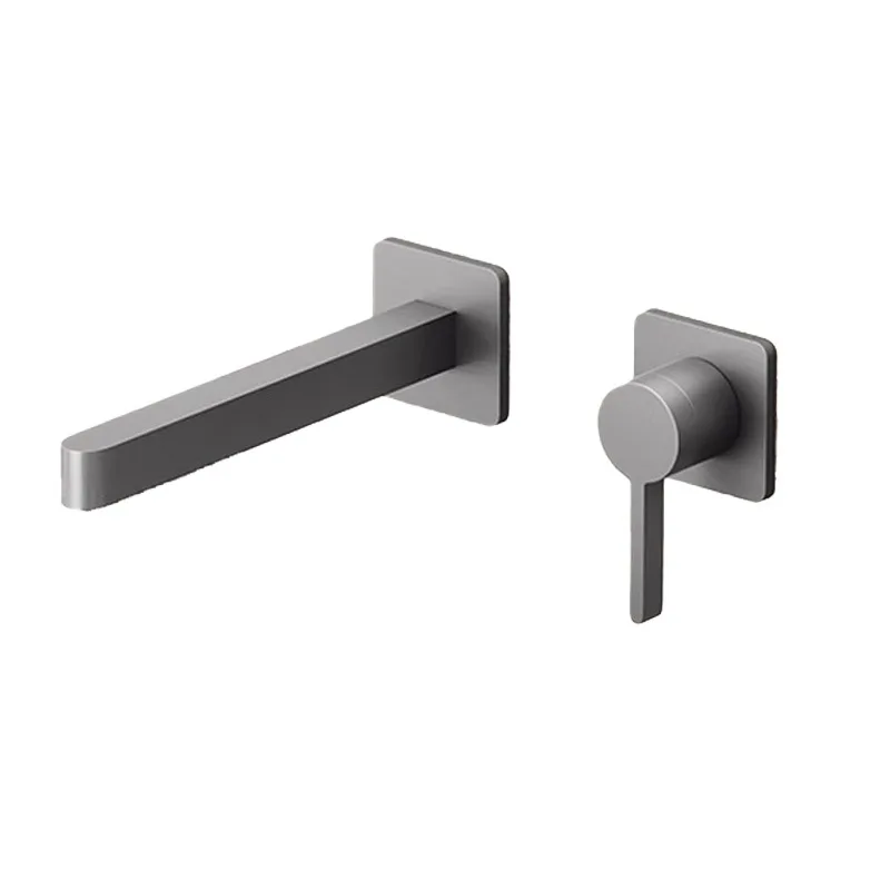 

Gun ash is concealed into the wall basin faucet, hot and cold all-copper pre-buried concealed bathroom faucet