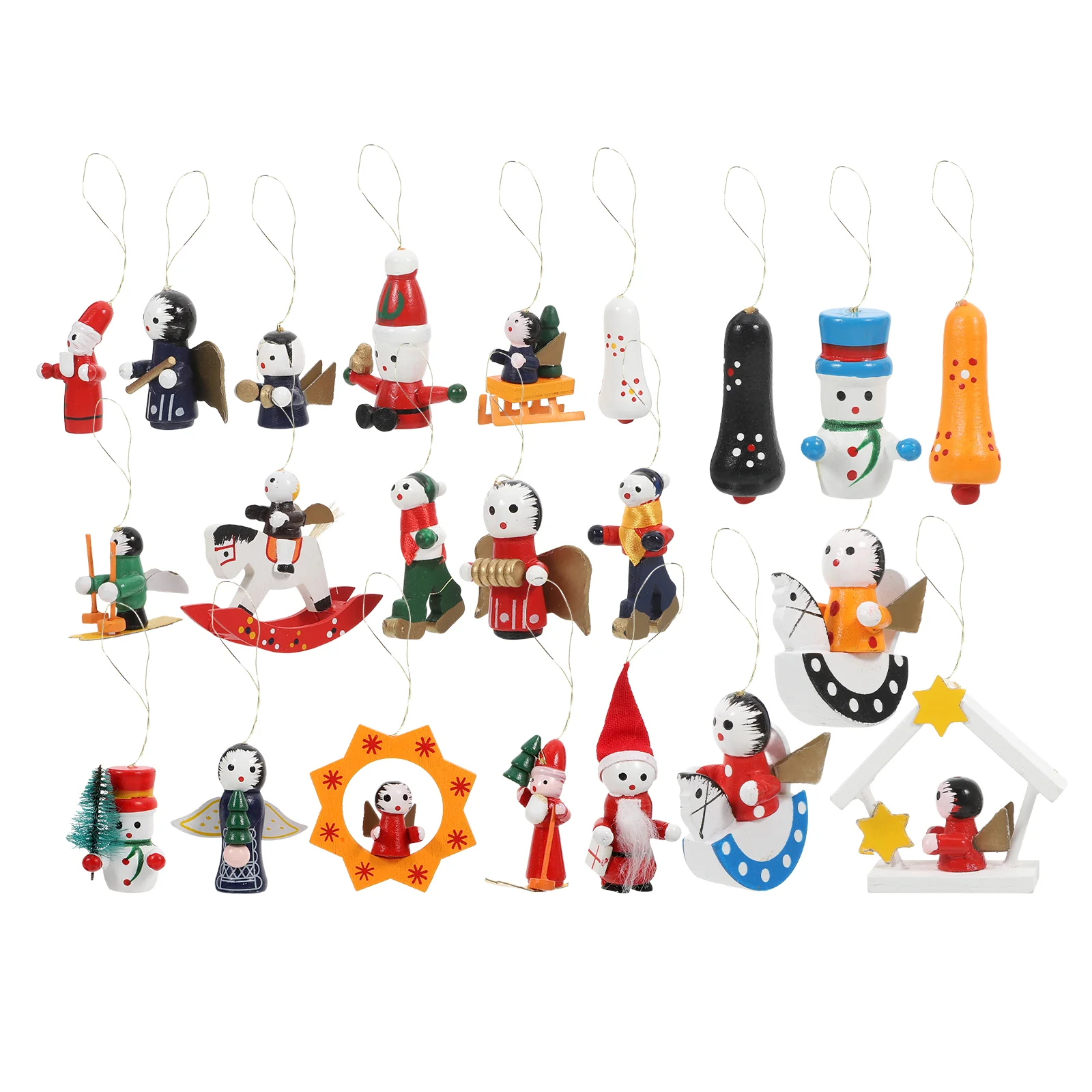 

Christmas Ornaments Tree Village Xmas Mini Figures Baubles Decor Decorations Inflatable Wooden Hanging Man