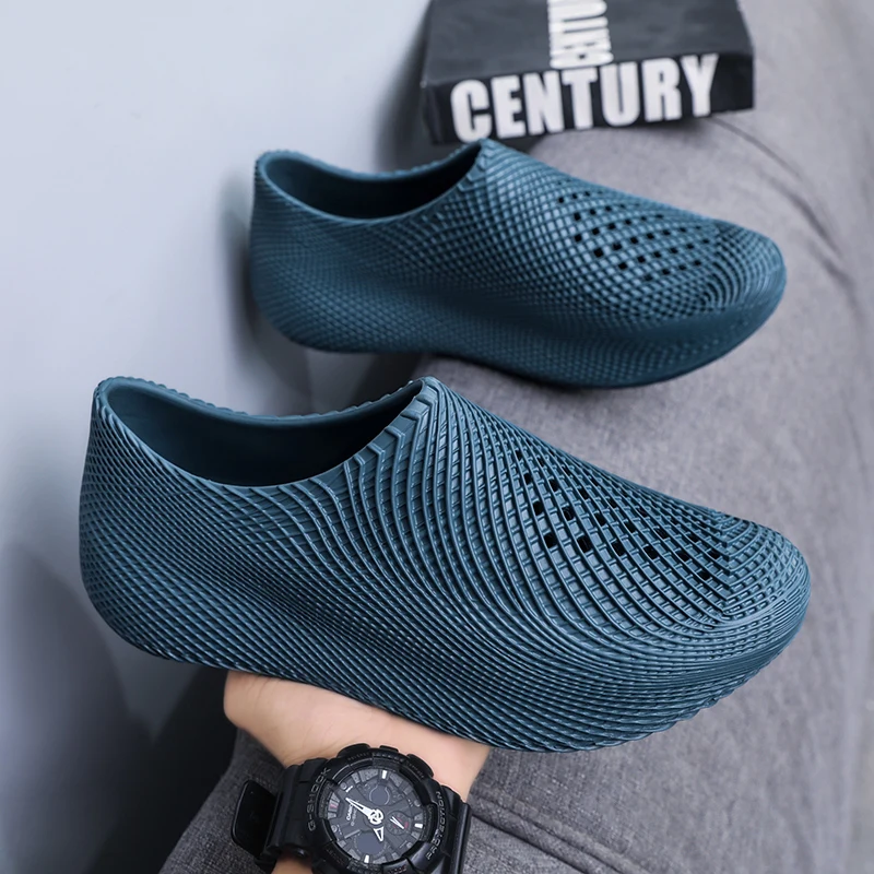 

2025: мужская обувь, уличная летняя новая дышащая морские туфли на толстой подошве, нескользящая пляжная обувь для прогулок по босиком, речная обувь