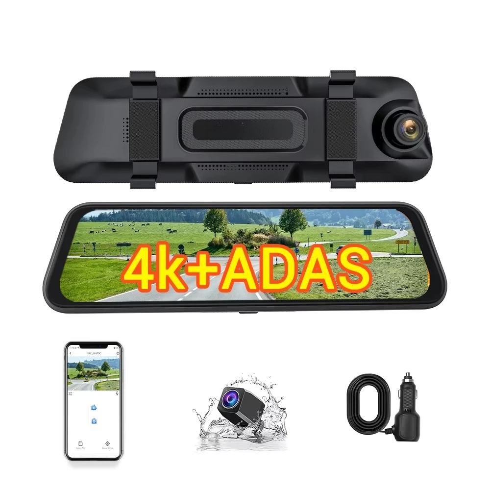 Front 4K and Rear 1080P, with ADAS BSD Intelligent Driving Assistance and WIfi Mobile Connectivity