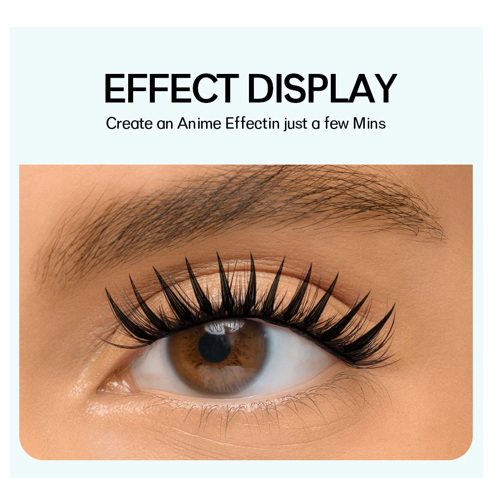 NATUHANA Comic Spire Wimpern C D Curl Anime-Effekt Wimpern Weiche Manga Vorgefertigte Fächer Einzelne Volumen-Wimpern Cosplay-Zubehör – Detail 6