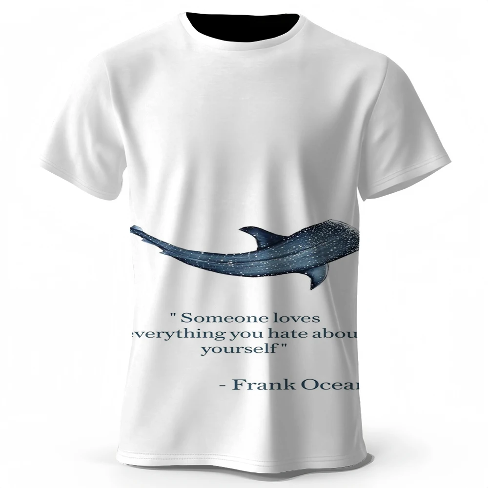 

Shark Print Full Print Short-sleeved T-shirt Breathable Comfortable Fabric Unisex 2025 Summer Clothes