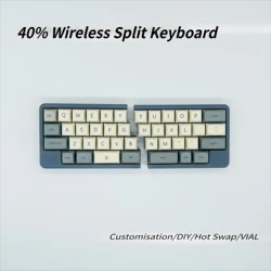 40% Wireless Split Keyboard Kit Support VIAL 2.4G Customized Hot Swap Ergonomic Gaming Left and Right Handed Mechanical Keyboard