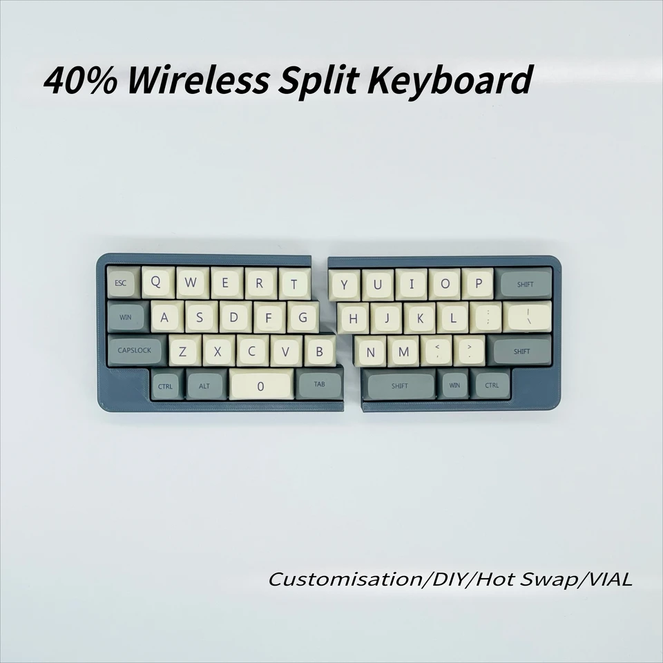 無線分割キーボード40% 人間工学に基づいたワイヤレス機械式キーボード,40%,分割,2.4g,vip互換 Plank キーボード