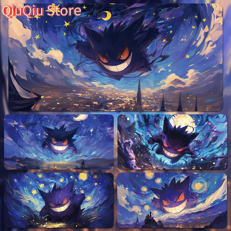 Large Anime Mouse Pad Gengar E-sports Game Computer Desktop Keyboard Pads Pokémon Cartoon Peripheral Mousepad