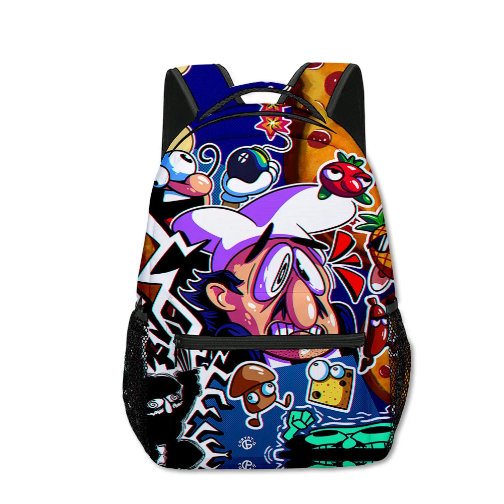 Trendy Popular Pizza Tower Pepperman student Bookbag Notebook Backpacks 3D Print Oxford Waterproof Boys/Girls Travel Backpacks