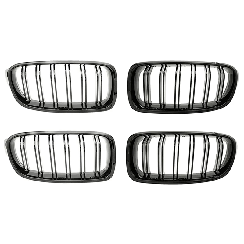 

2X Gloss Black Car Front Kidney Grille Grill For-BMW 3 Series F30 F31 F35 2012-2018