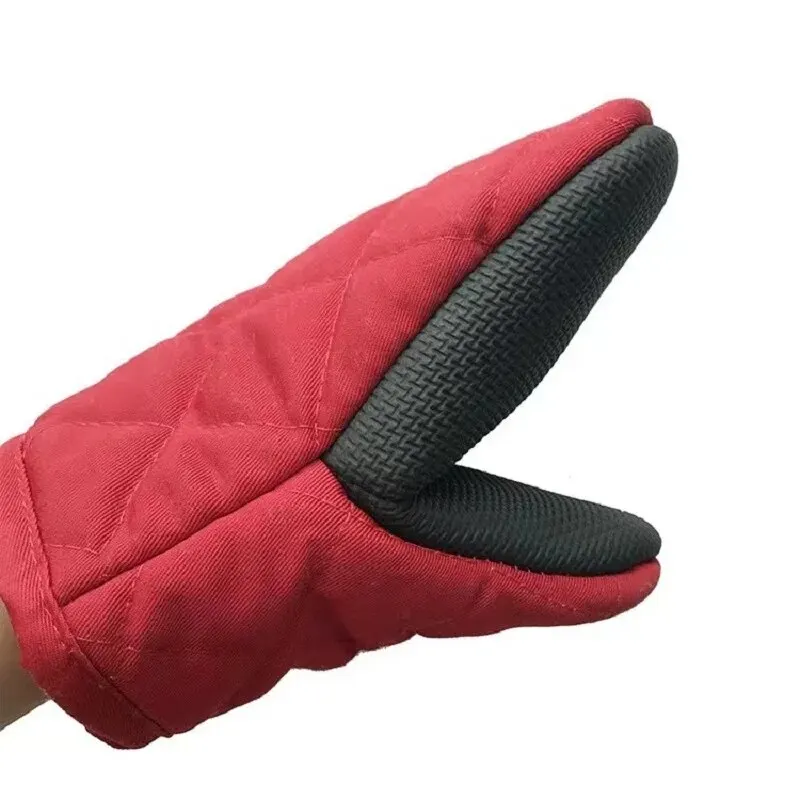 Anti Slip Silicone Insulated Gloves with Duckbill Clip, Kitchen Microwave Oven Anti Scalding, Thickened Oven Baking Rubber Glove