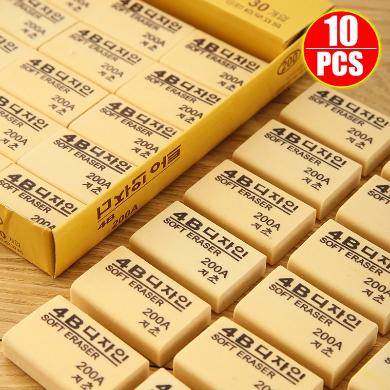 4B Erasers Wiping Tools Student Stationery Correction Tools Soft Rubber Pencil Eraser Drawing Writing School Office Supplies