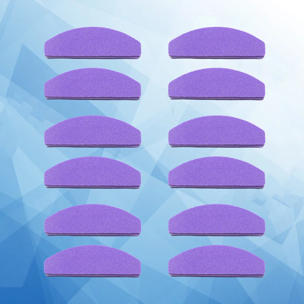 20pcs Sponge File Short Mini Half Moon Shaped Double Sided Nail Grinding Polishing Strip For Home Salon Manicure Nail Art Tool