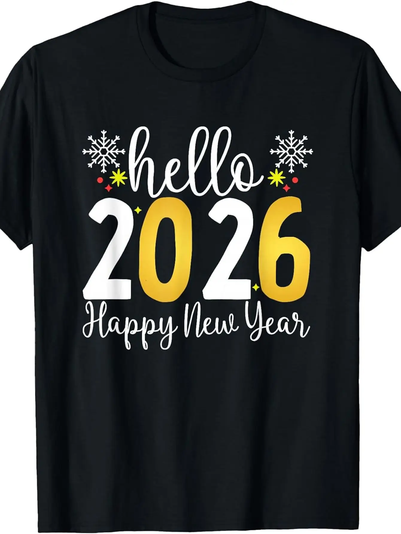 

2026 Family Party T-Shirt - Black 180g Cotton, Machine Washable, Casual Holiday Gift for All Ages