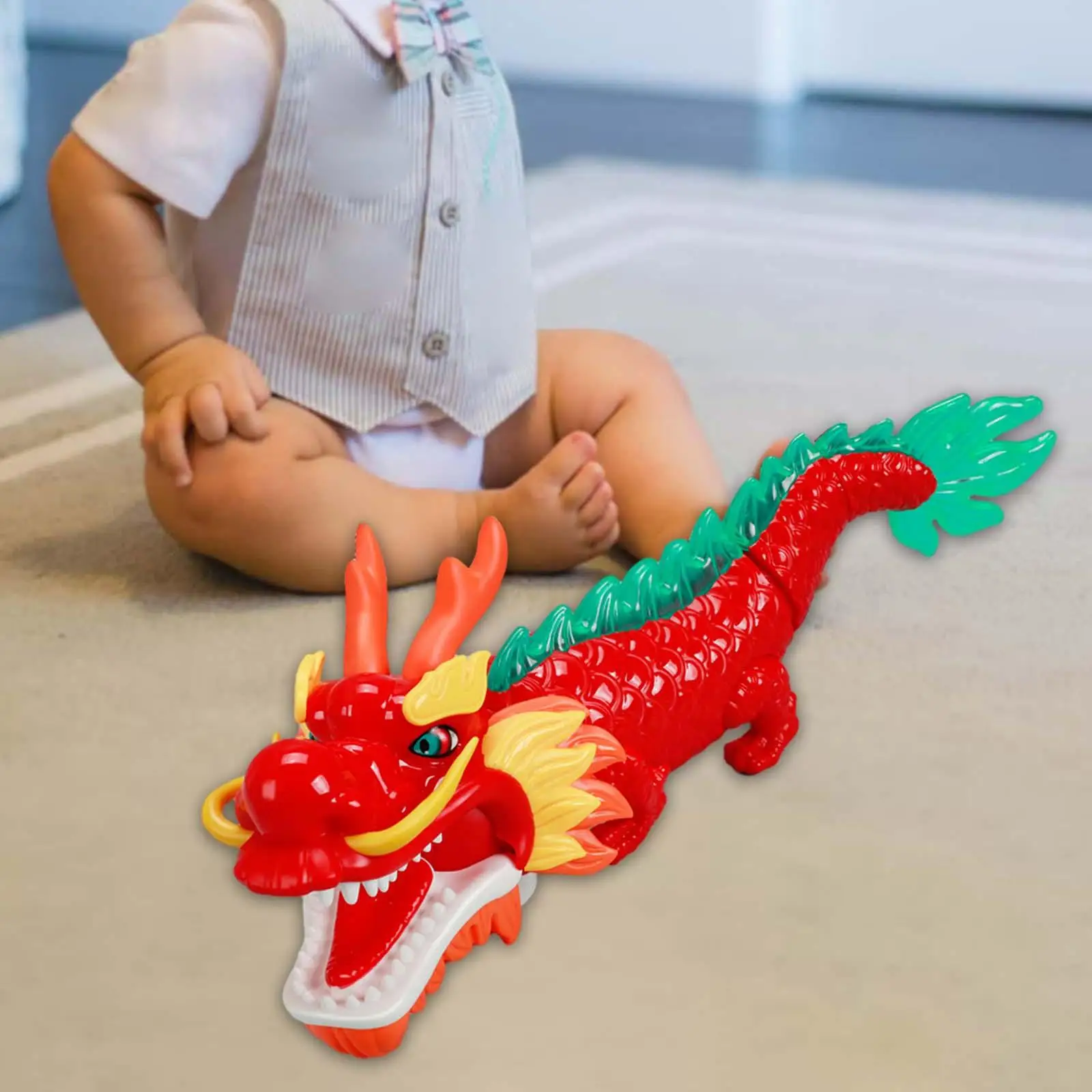 Electric Dancing Dragon Interactive Crawling Toys 2024 Chinese New Year Dragon