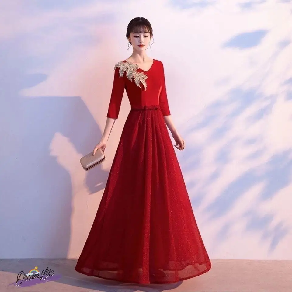 Ele Long Slimming Adult Women's Chorus Performance Dr 2025 Royal Stage Costume Chinese Traditional Ethnic Fem Gown