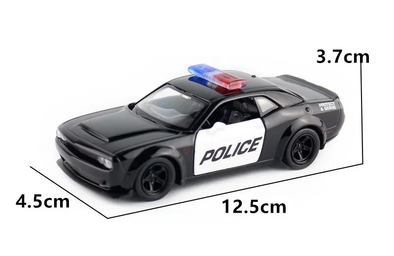 MaKeda1:36 Dodge Ford Mustang F150 Pickup Police Model Auto Pull Back Gift