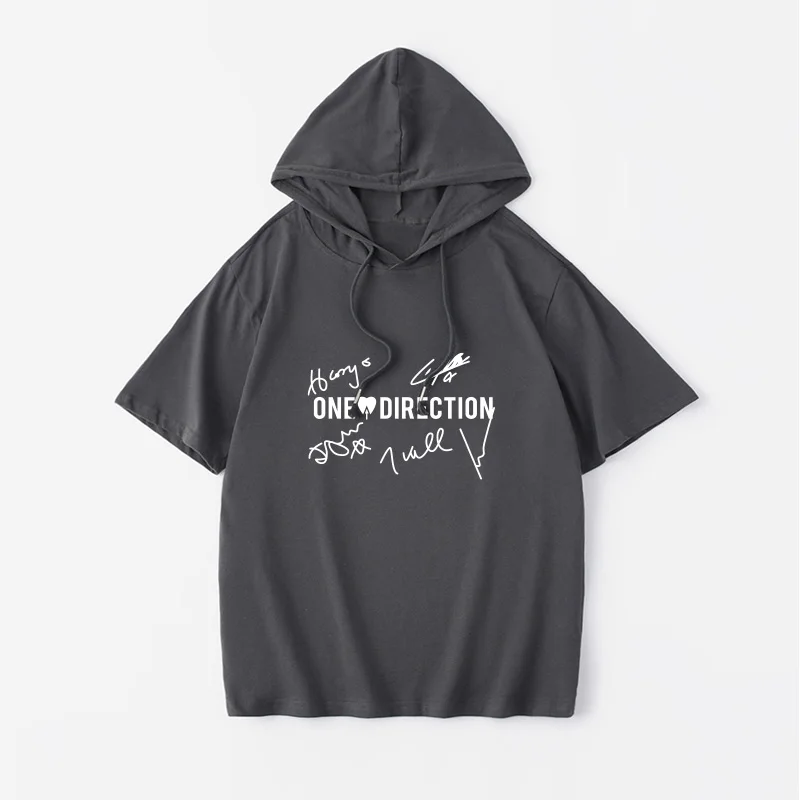 

One Direction Signed Rock T-Shirt Short Sleeve Women's Student Clothes Band Logo Print Cotton Casual Top for Summer