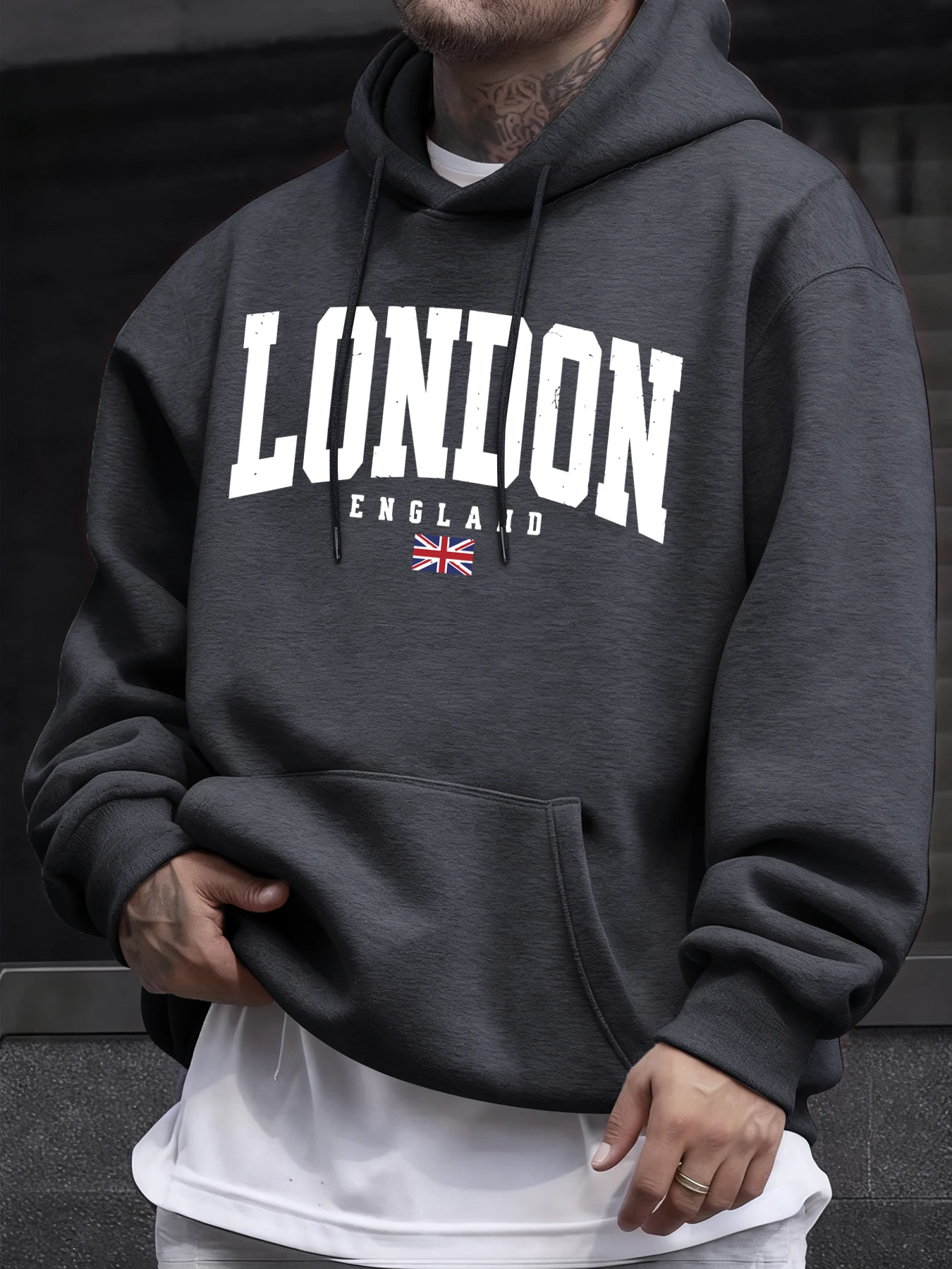 

Толстовка с принтом флага Лондона и Англии для мужчин, осенние пуловеры в стиле хип-хоп, флисовая универсальная свободная одежда унисекс с длинными рукавами