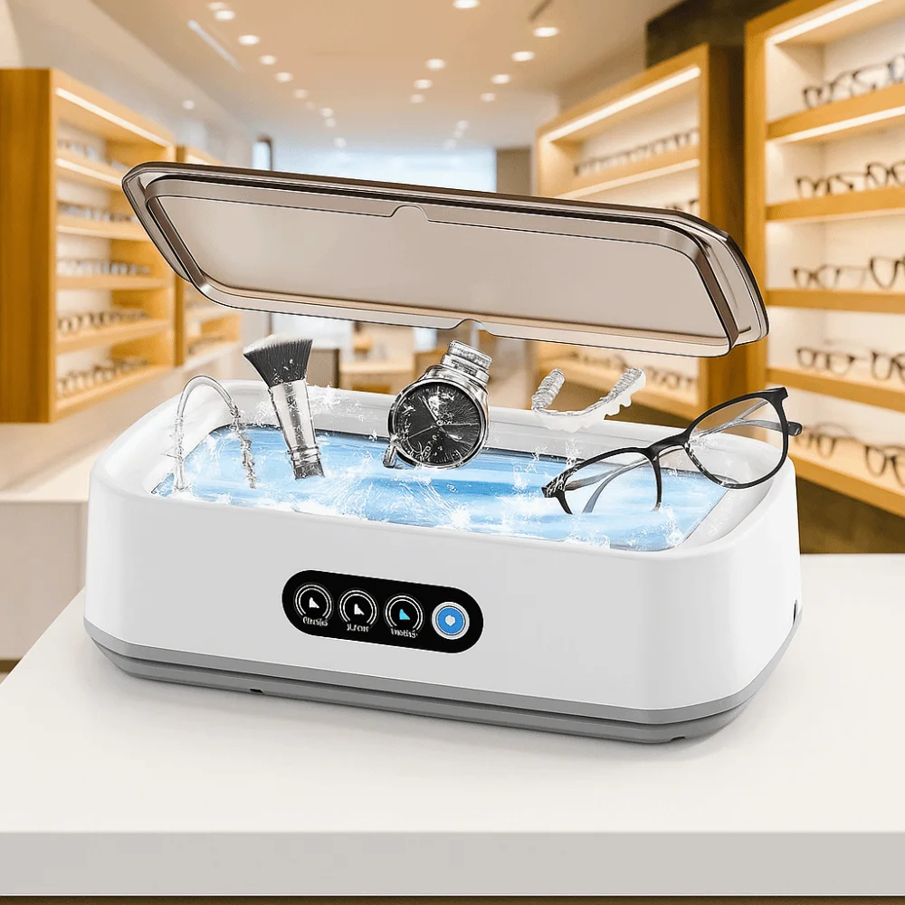 

650ML Ultrasonic Eyeglass Cleaning Machine 3 Gear High Frequency Vibration Ultrasonic Jewelry Cleaner Professional Low Noise