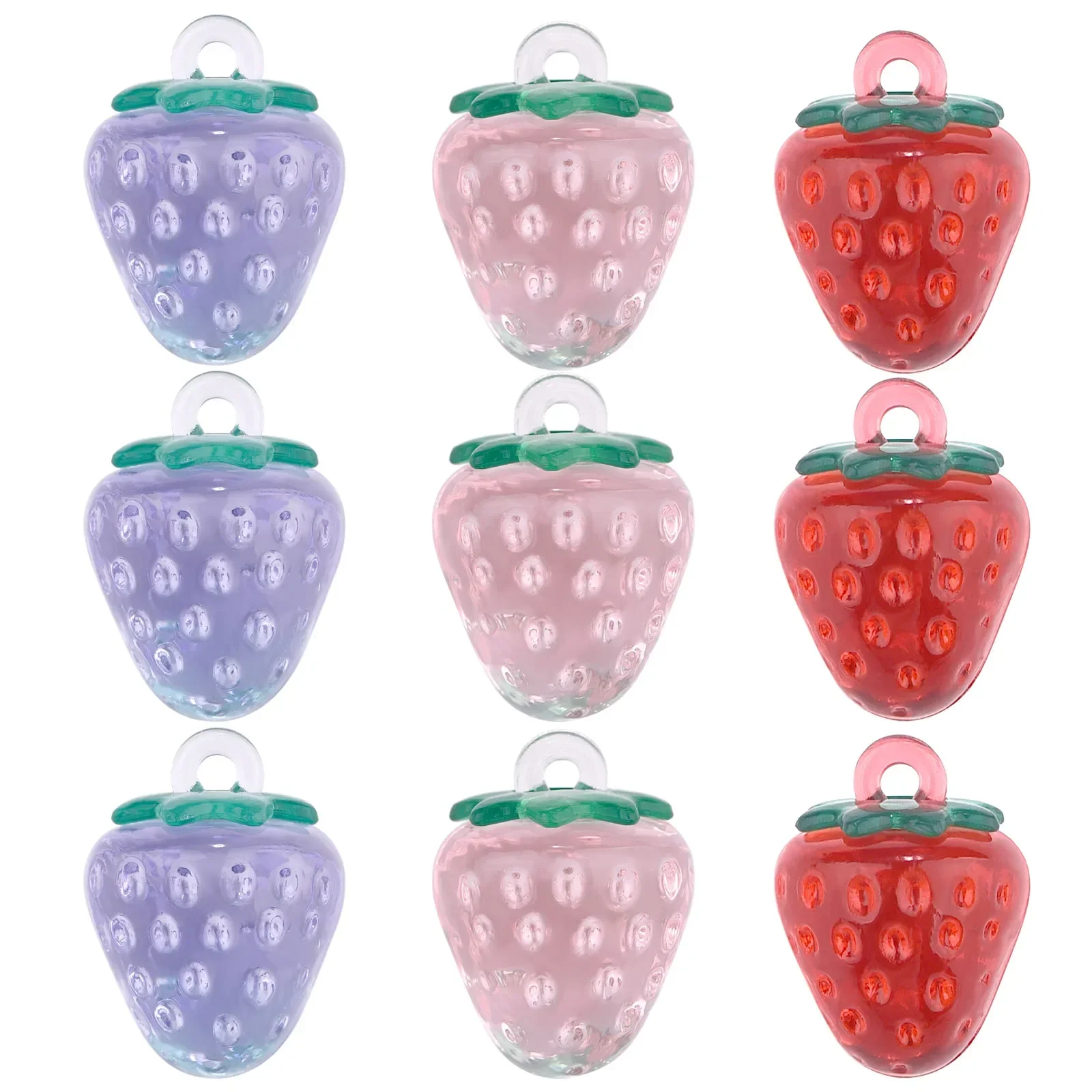 10Pcs Transparent Strawberry Acrylic Pendant Charms Fruit Fashion Pendant DIY Earrings Bracelet Jewelry Accessories Making