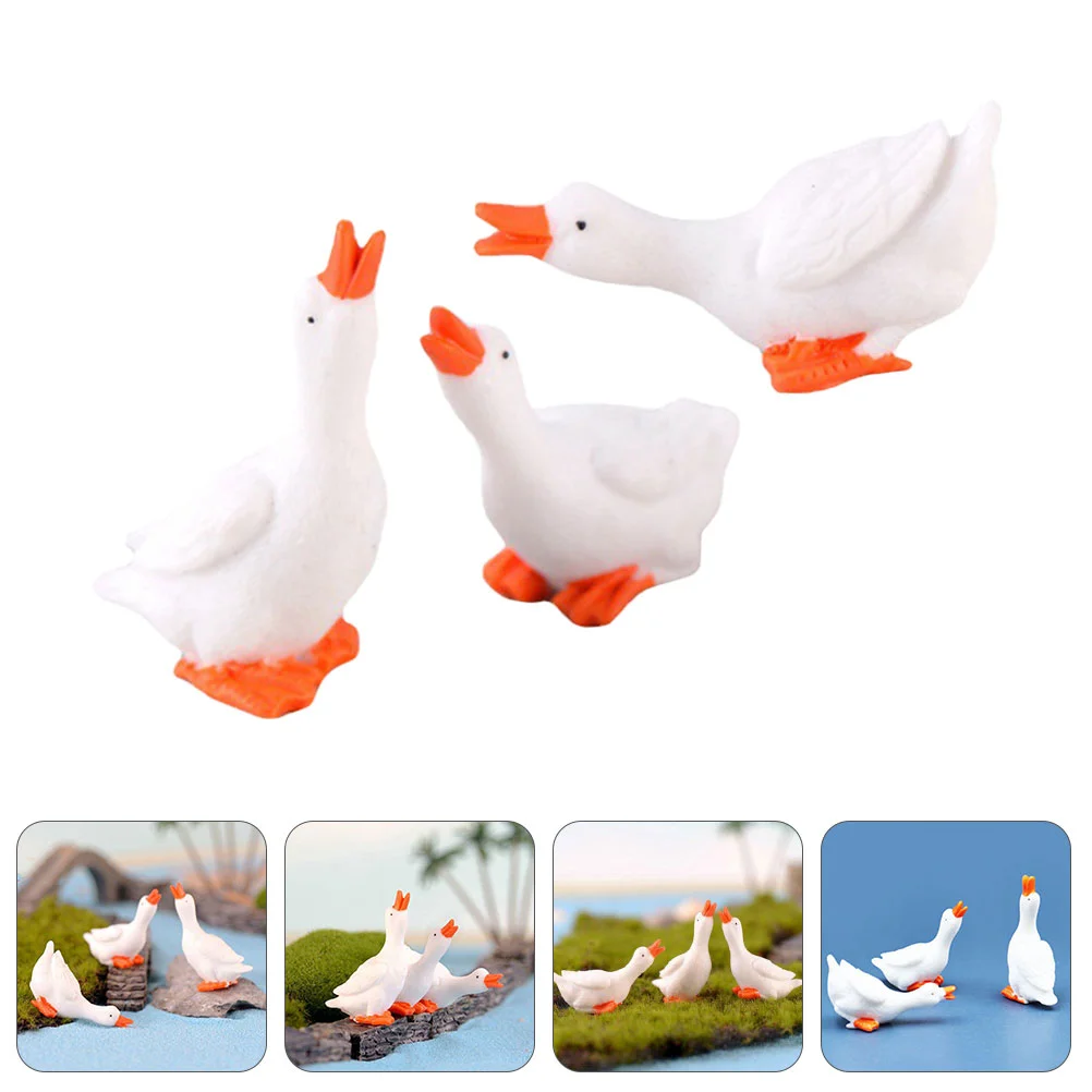 9 Pcs Duck Figurines Ornaments Kids Toys Animal House Terrarium Resin Child