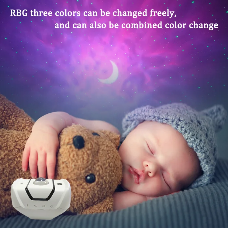 (Love hand shape) RGB three-color conversion, touch-adjustable LED star moon night light (with battery inside)