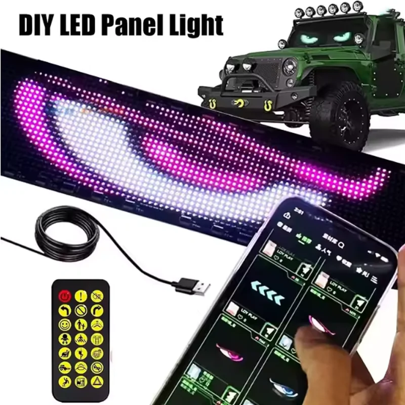 

DIY Programmable LED Matrix Pixel Panel Flexible Night Light for Car Store Hotel Bar Truck Eye Bluetooth APP Control