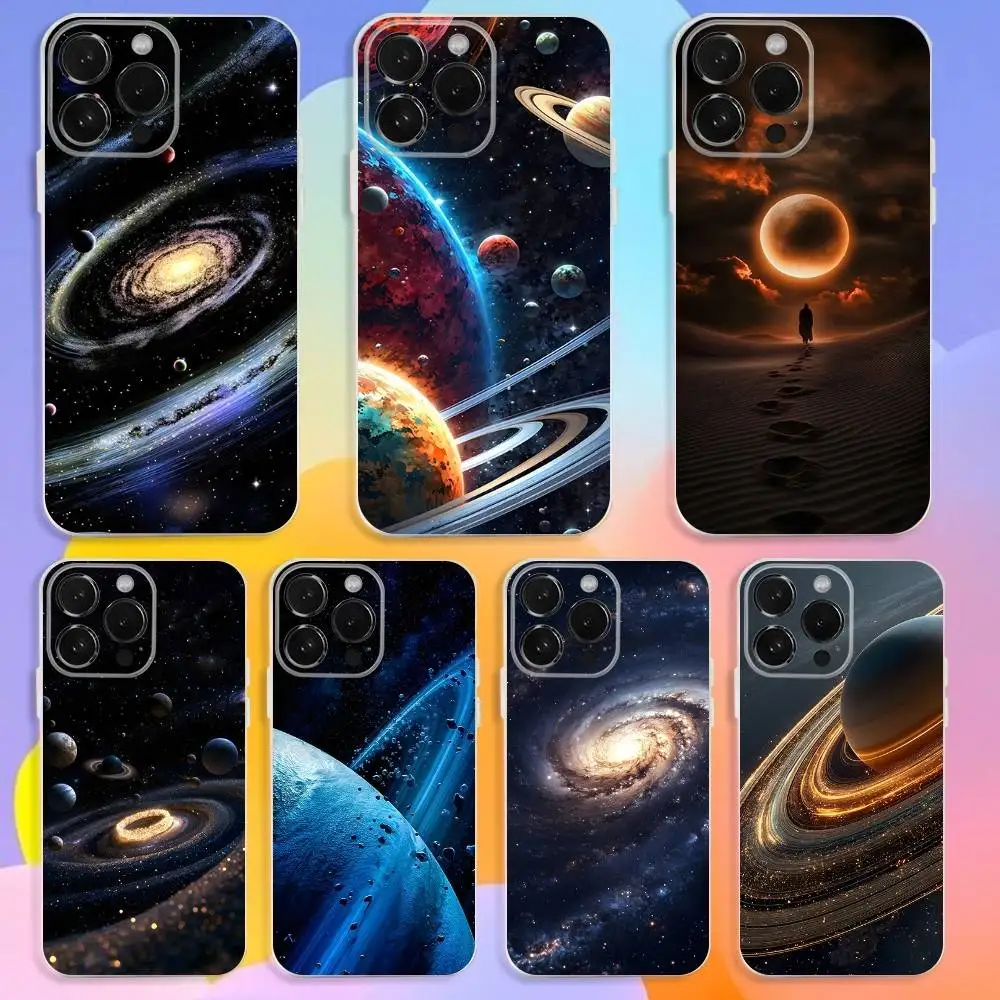 

Space For Galaxy Universe Phone Case For iPhone 16,15,14,13,12,11 Pro,Max,Plus,X,XS,XR,SE,Mini Transparent Silicone Soft
