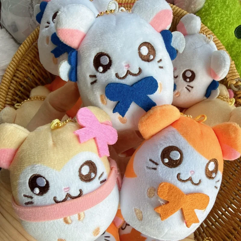Anime Hamtaro Cartoon Egg Shaped Plush Toy Pp Cotton Filling Doll Decorative Backpack Pendant Keychain Commemorative Collectible