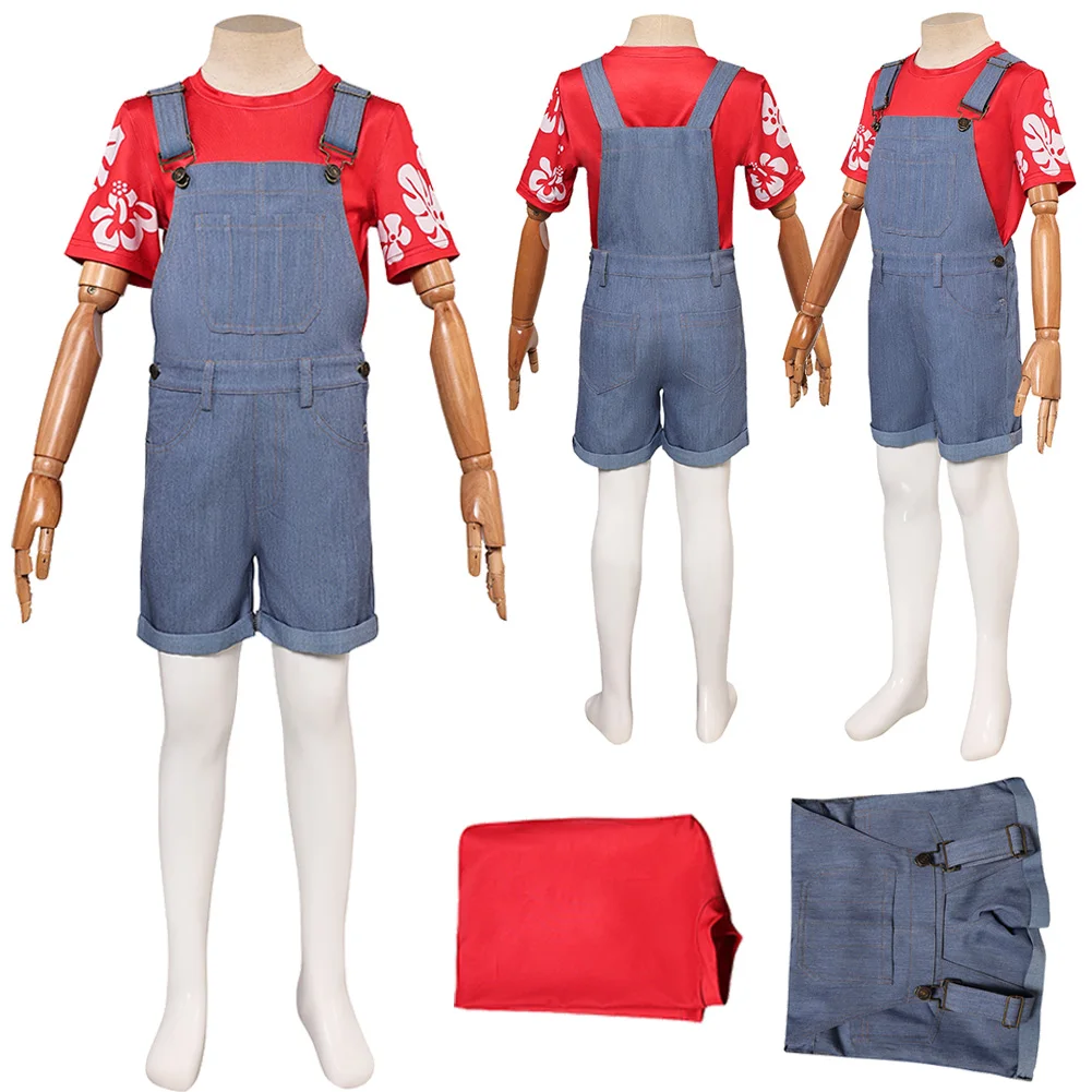 

Lilo Cosplay Kids Costume Cartoon Stitch Roleplay Fantasia Tops Rompers Clothing Children Child Disguise Halloween Carnival Suit