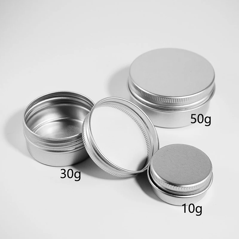 Aluminum Jars 5g 10g 15g 30g 50g Nail Art Cosmetic Cream Make Up Pot Lip Jar Case Container Jar Packaging