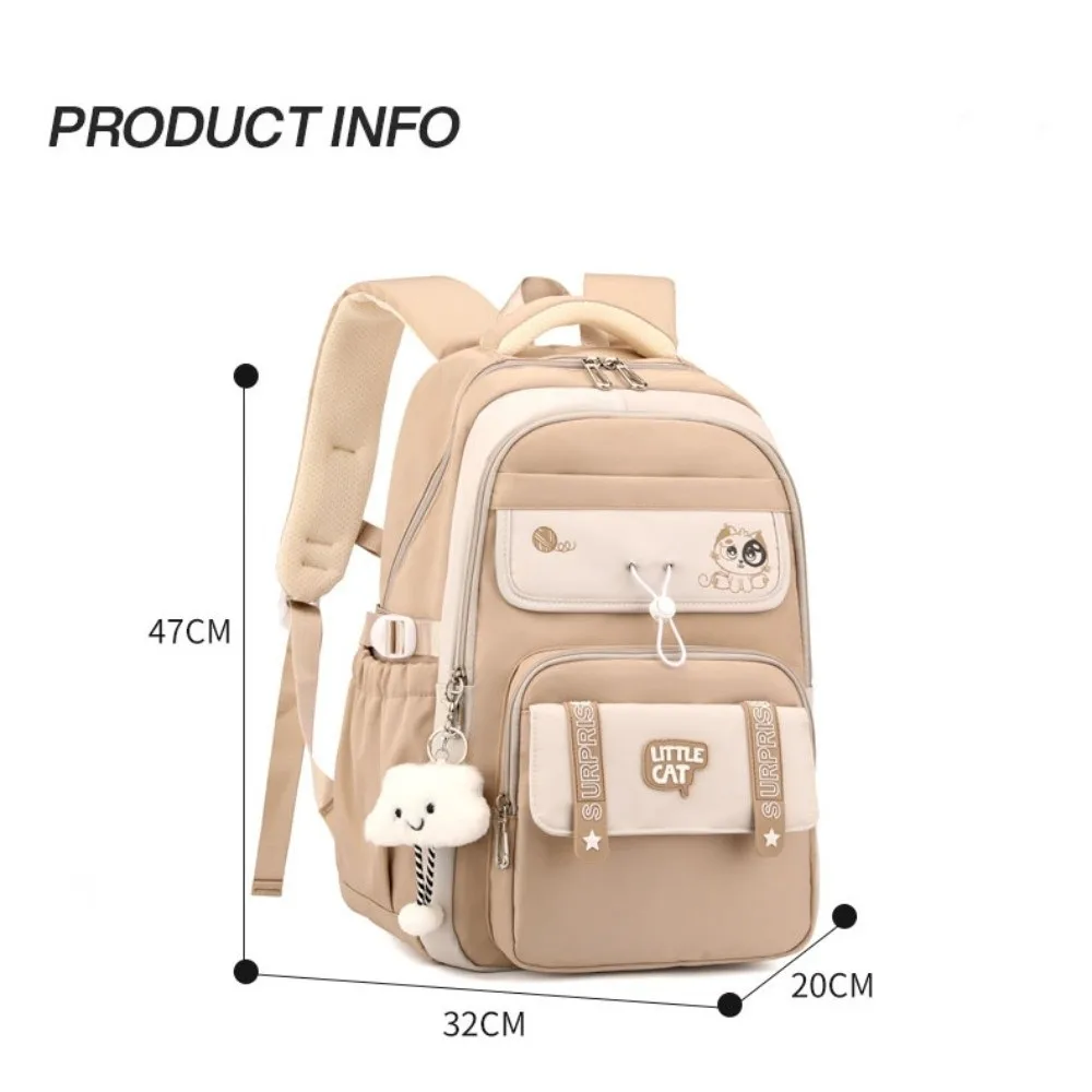 Sacs d'école imperméables pour enfants, respirants avec pendentif, sacs d'école primaire série chat, sacs à dos d'école pour enfants, Style princesse