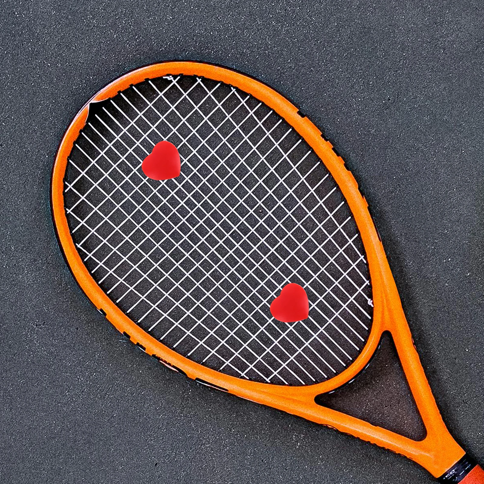 

12pcs Heart-Shaped Tennis Racket Dampener Silicone Shock Absorber Vibration Red Lightweight Portable Easy for Sports