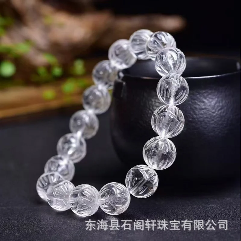 

Natural Beads And White Carved Bracelet