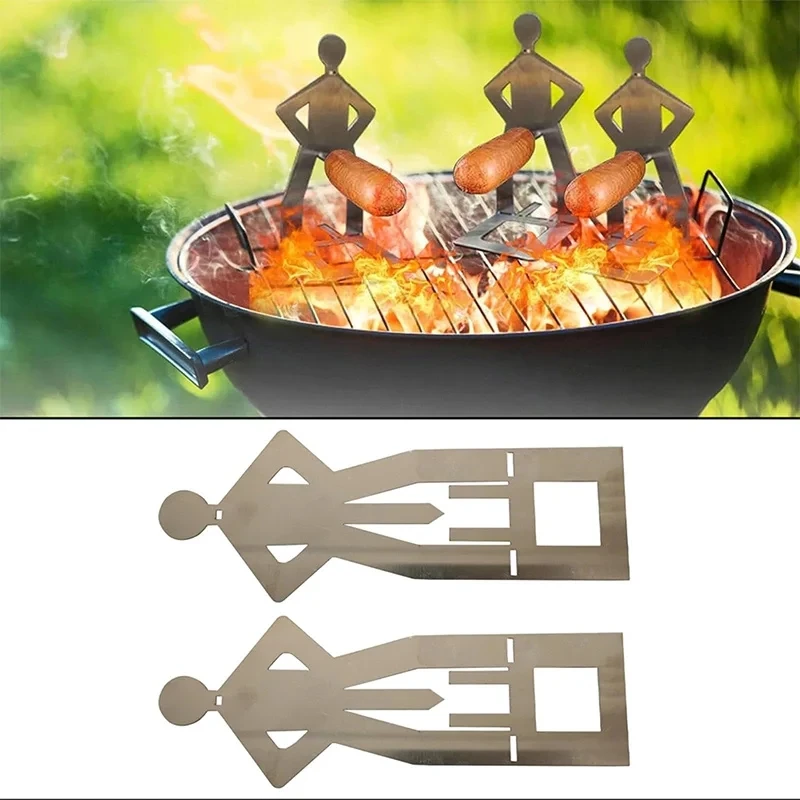 

New BBQ Roaster Rack Sausage Holder Portable Grill Rack Stainless Steel Barbecue Oven Roaster Stand For Outdoor Camping