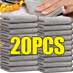 20/1pcs Steel Wire Cleaning Cloth Rags Thickened Non -stick Oil Dish Rag Kitchen Dish Pot Washdishing Cloths Towel Clean Tools