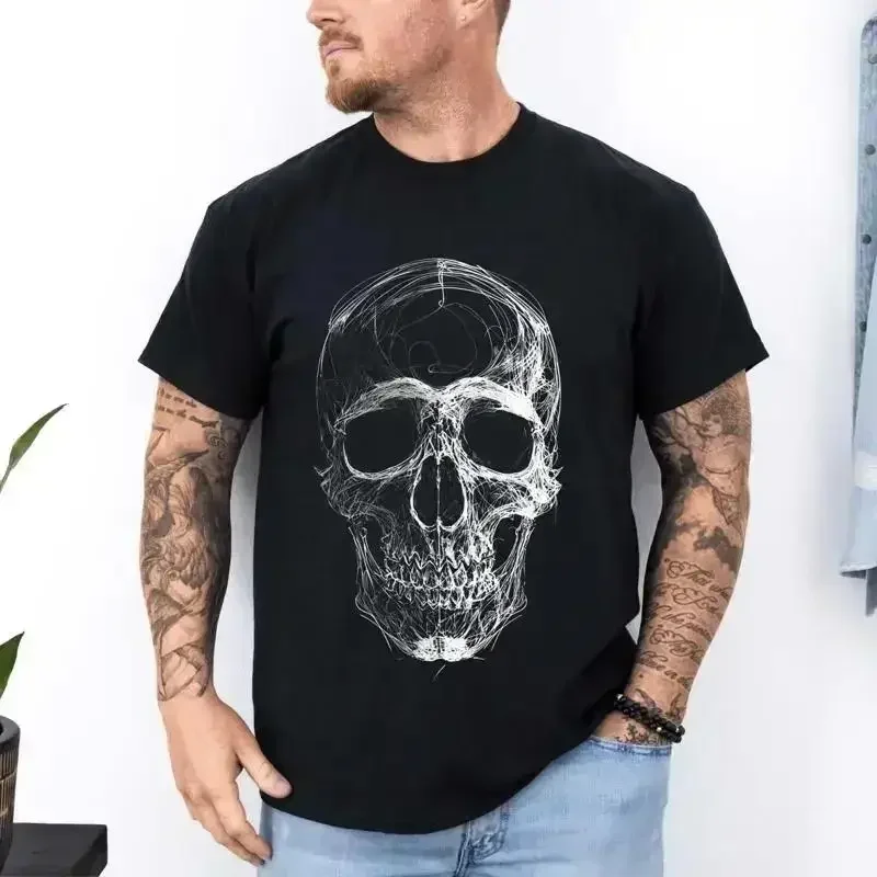 28 Skull T shirt Halloween mens Gothic Fashion Top Unique Gi