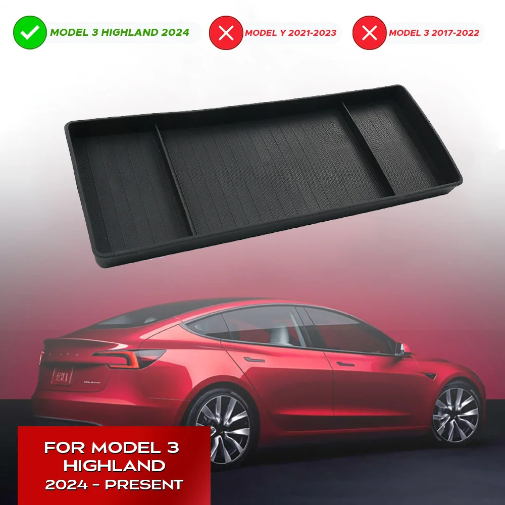 Caja de almacenamiento de pantalla trasera para Tesla, soporte para salpicadero, caja de pañuelos, Panel de bandeja, para Tesla New Model 3 Highland