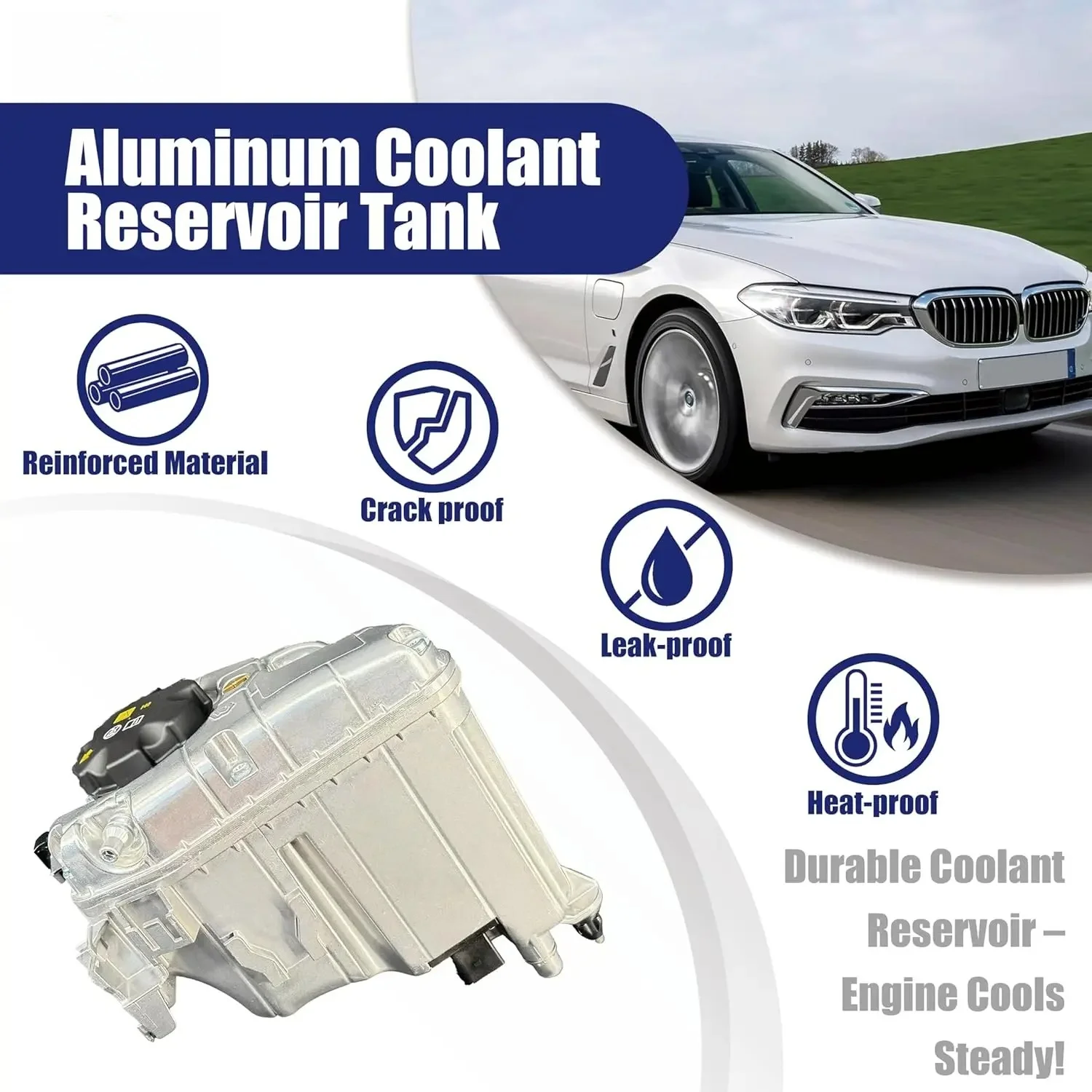 Upgraded Coolant Storage Tank Compatible 16-21 BMW G12 G14 G15 G16 G30 G32 530e 530i 540i 740i 740e 745e 840i 17138610656