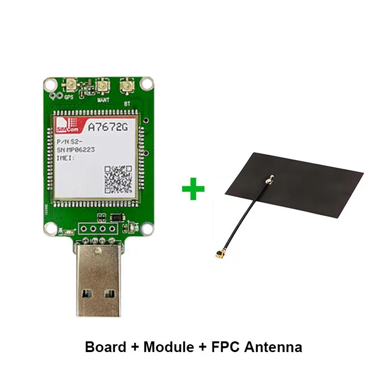 SIMCOM A7672G USB Dongle with Antenna Global band A7672G-LABA Support 4G+2G LTE CAT1 Module Modem kit