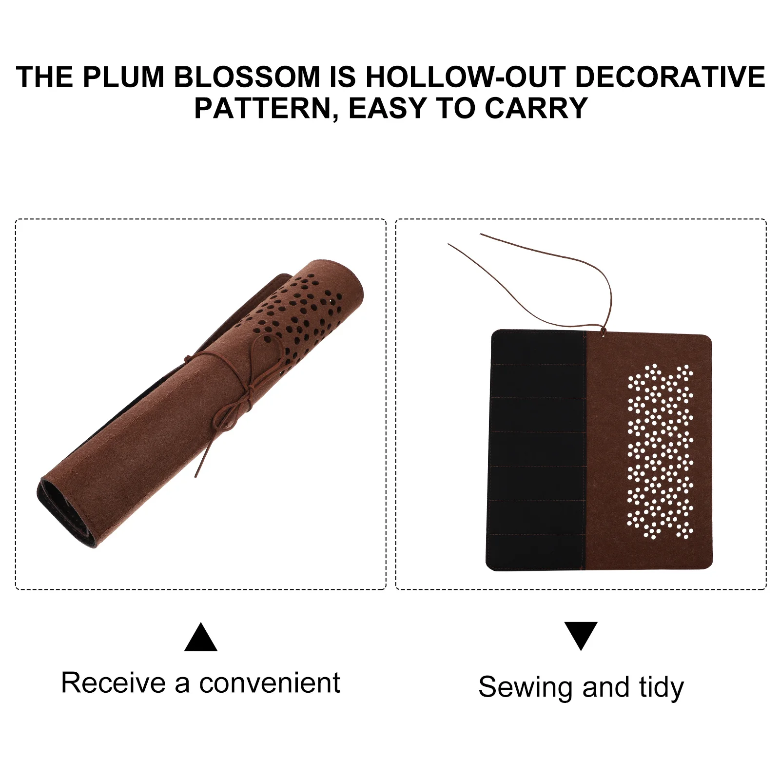 

2pcs Calligraphy Brush Roll Holder Premium Felt Foldable Case For Art Brushes Pencil Storage Organizer Hollow Brush Pen Curtain