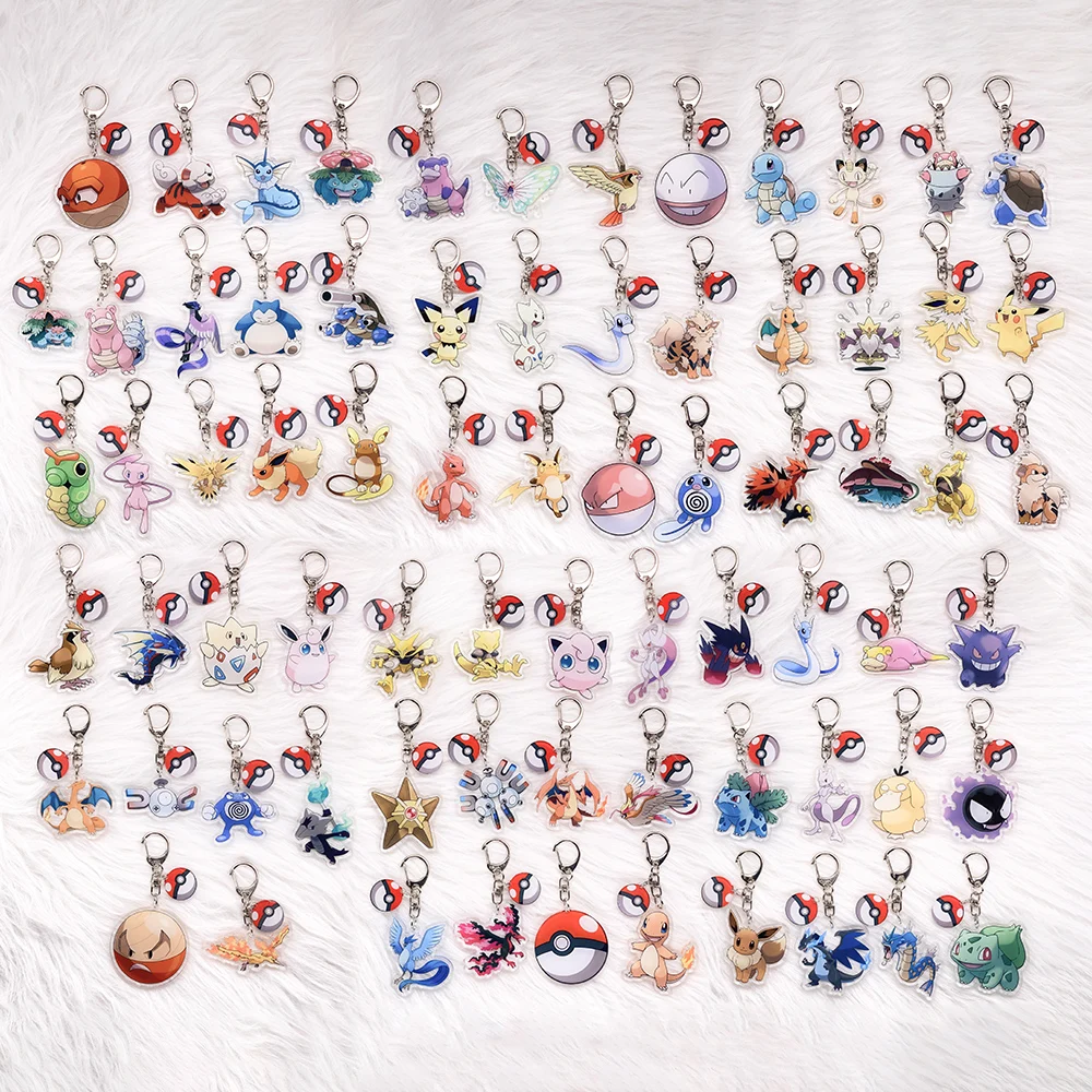 Pokémon Characters Pikachu Bulbasaur Jigglypuff Acrylic Keychain Bag Charms Accessories Backpack Pendant Key Holder Friend Gifts