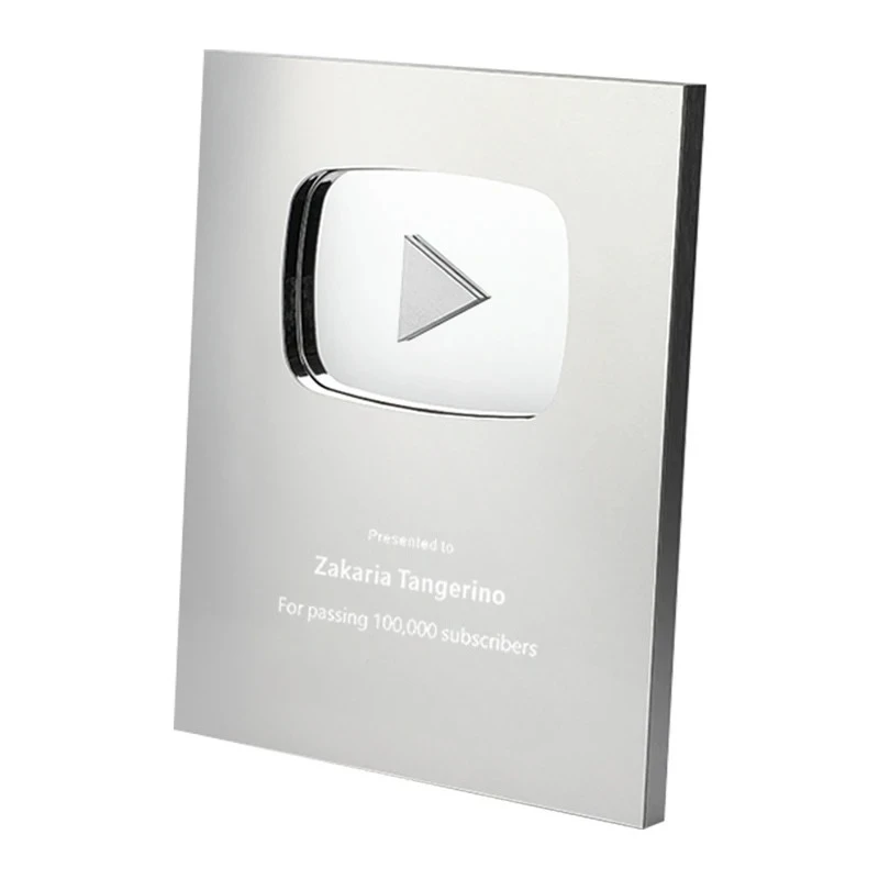 Blank YouTube Creator Award , YouTube Play Button Award, YouTube Award Plaque Wholesale