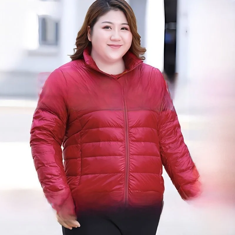 

Lightweight ort down Cotton Jaet Large Size Stand Collar Outerwear for Middle-Aged And ly plus Size Mommy Clothes