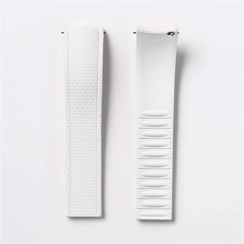 Fluorkautschuk-Uhrenarmband FKM Faltschließe Herren Universal CTS Ersatzband Armband 18/19/20/21/22/24mm für Seiko für Omega