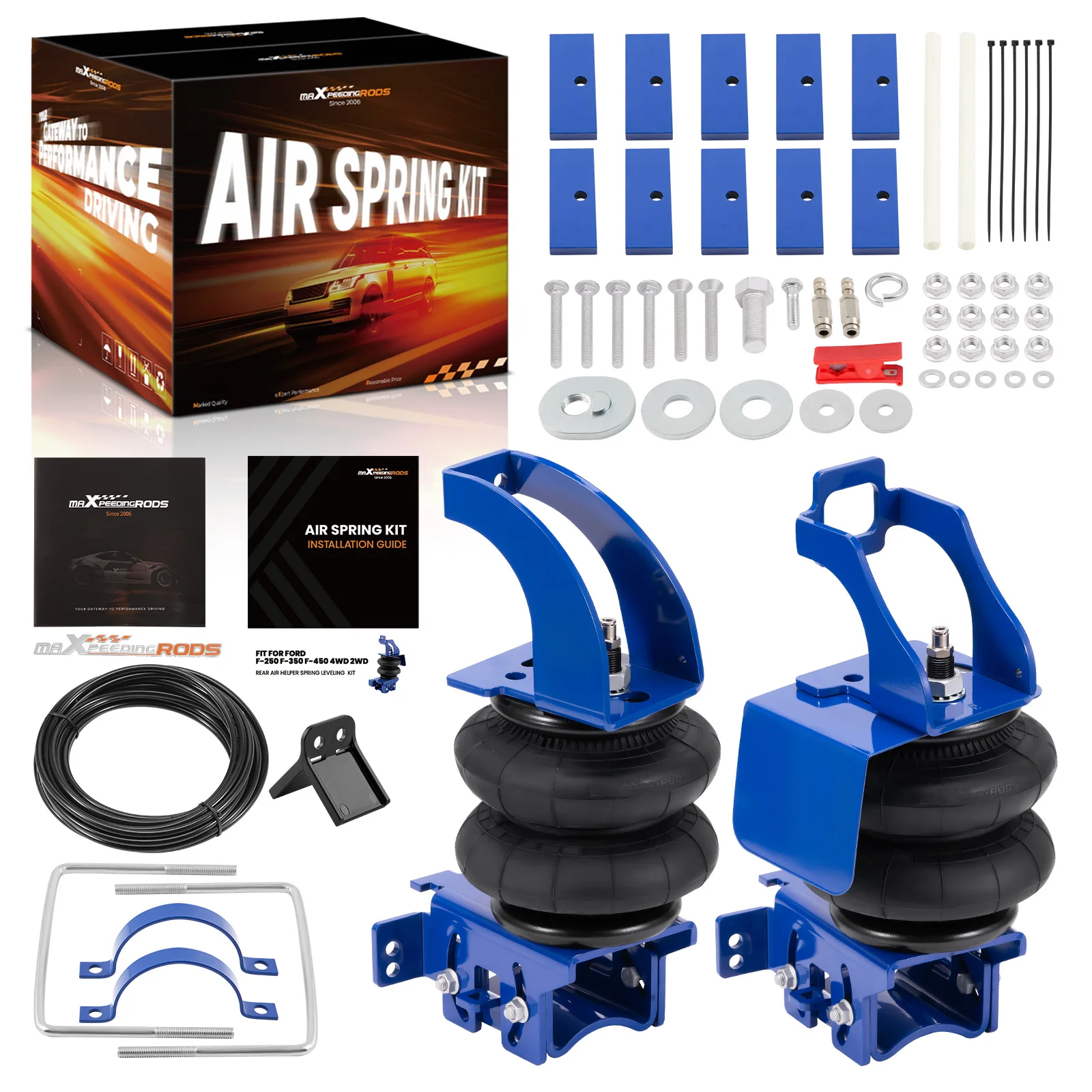 Rear Air Suspension Spring Bag Kit for Ford F250 F350 450 Super  2WD 4WD 2011-2016 (Max. 5000 lbs)