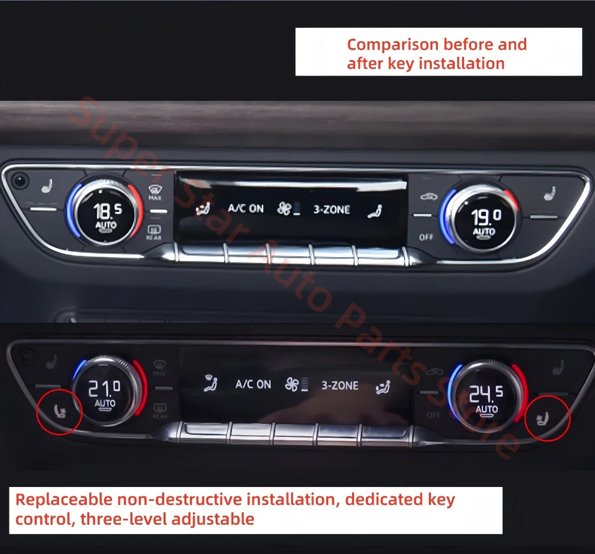 Seat ventilation Fit for Audi Q5 2018-2024 seat cooling Seat heating Car accessories Vehicle-mounted electrical fan Auto parts