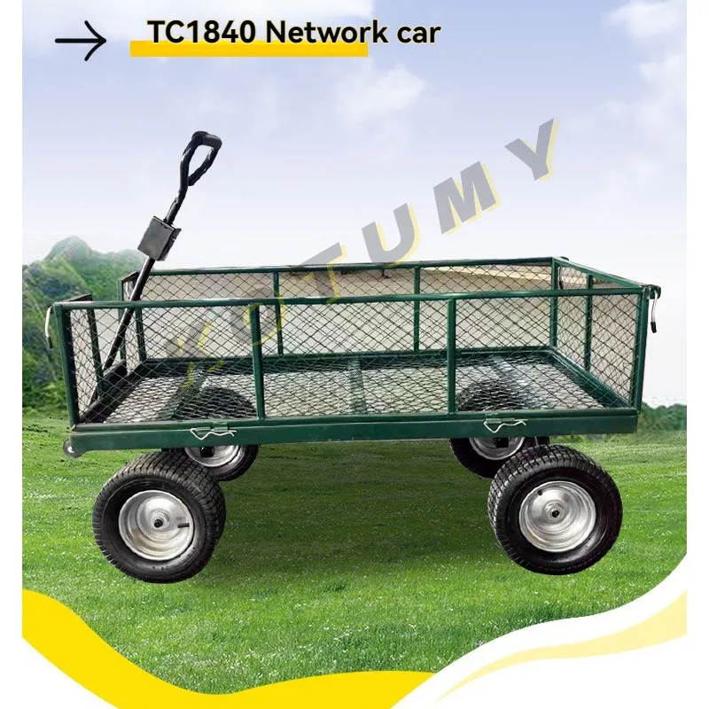 Carro web de cuatro ruedas, herramienta de entrega urgente, carro de mano de transporte, puesto de mercado nocturno, remolque de empuje manual