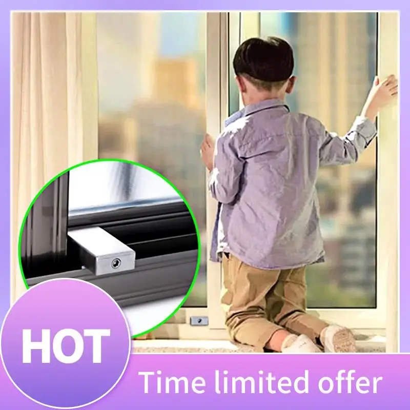 

B68A 2PCS Adjustable Window Security Locks Window Limiters For Position Stopper Child Safe For Sliding
