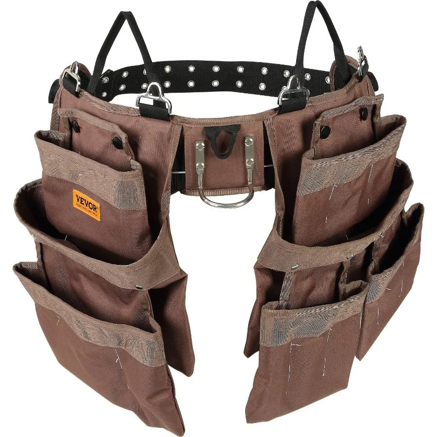 

19 Pockets ool Belt Adjusts from 32 Inches to 54 Inches Polyester Heavy Duty Tool Pouch Bag Detachable Tool Bag for Electricia