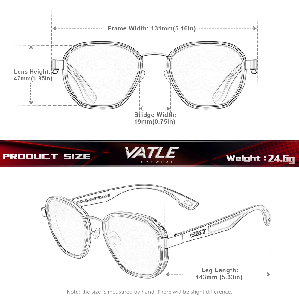 VATLE Kleine runde Sonnenbrille für Herren, polarisiert, Damenbrille, Retro-Stil, Luxus-Reisebrille, UV400 – Detail 1